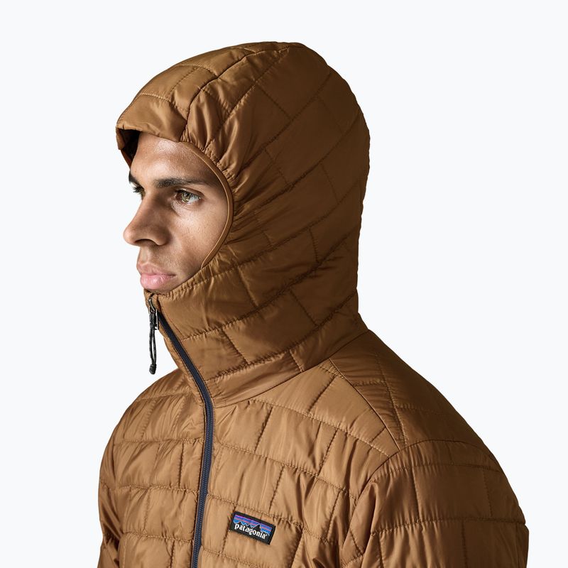 Men's insulated jacket Patagonia Nano Puff Hoody deer brown 4