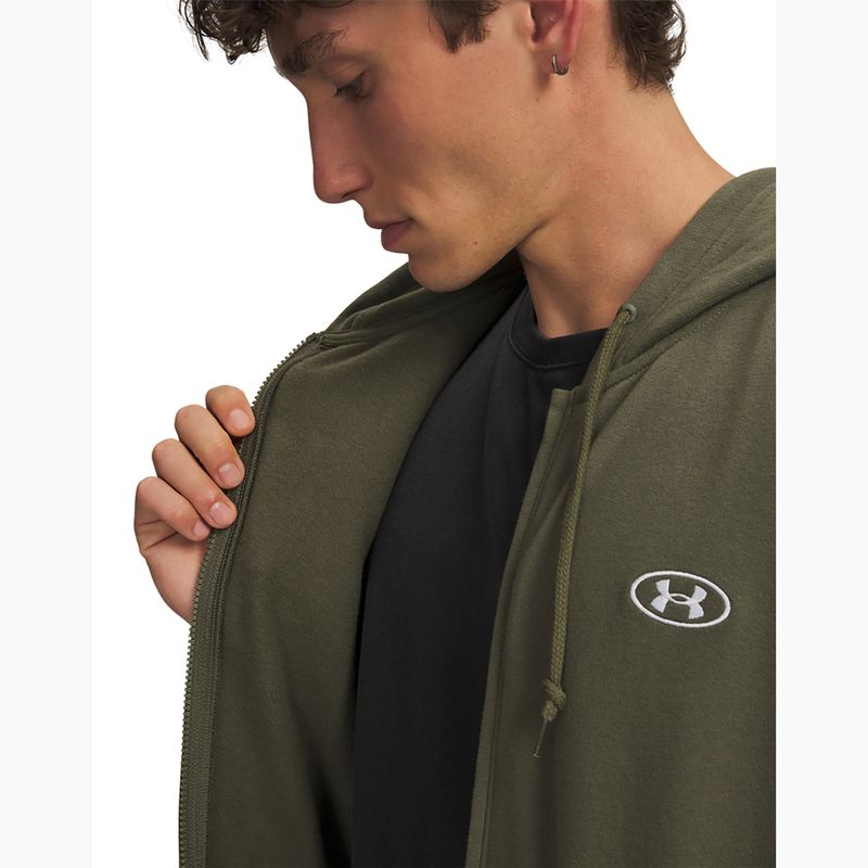 Men's sweatshirt Under Armour Rival Fleece Full Zip marine od green/white 3