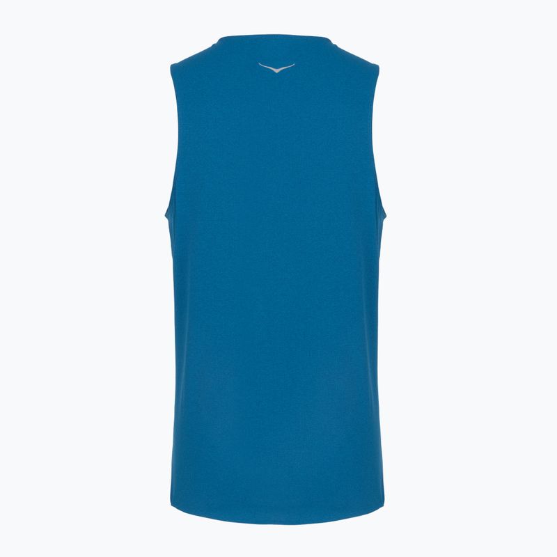 Men's running shirt HOKA EveryRun Tank night glow blue 2