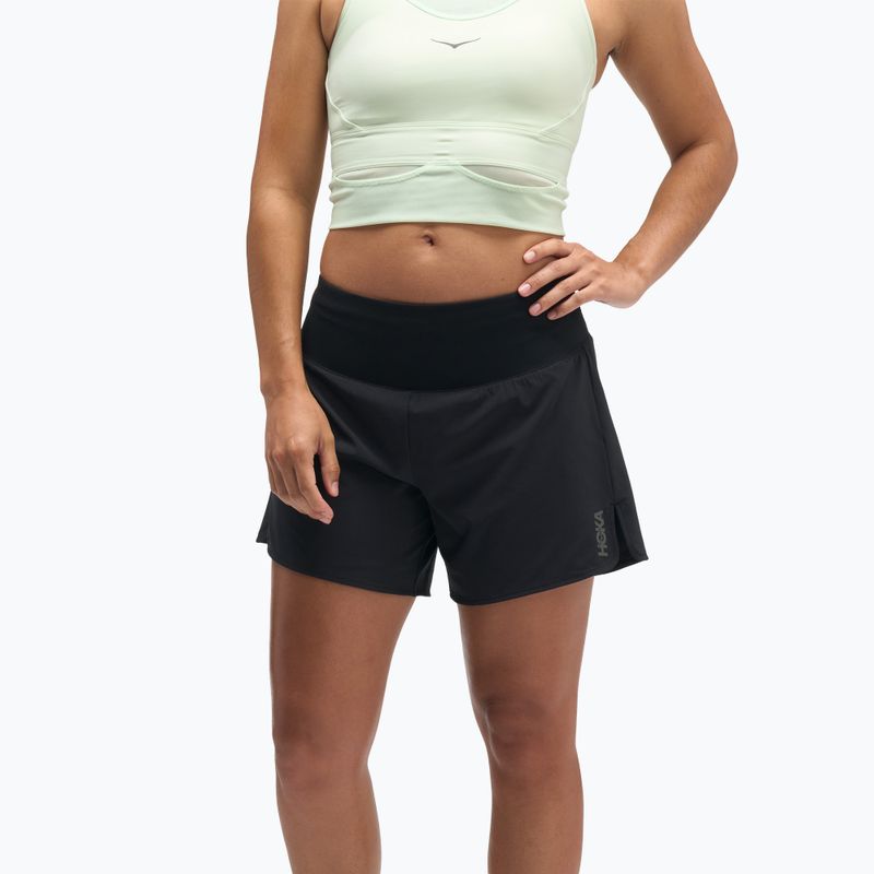 Women's running shorts HOKA Glide Short 5" 2in1 black