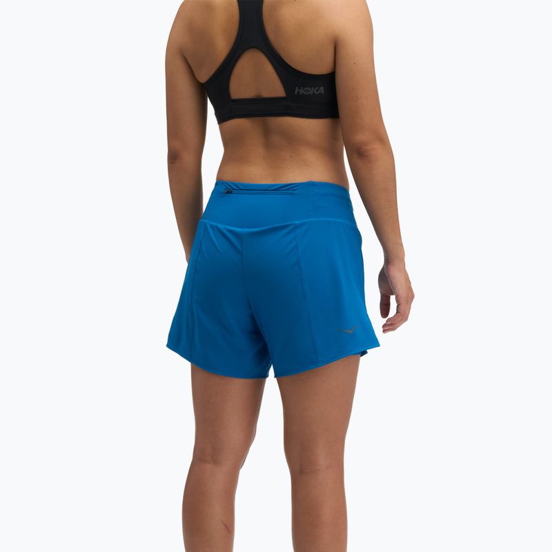 Women's running shorts HOKA Glide Short 5" 2in1 night glow blue 3