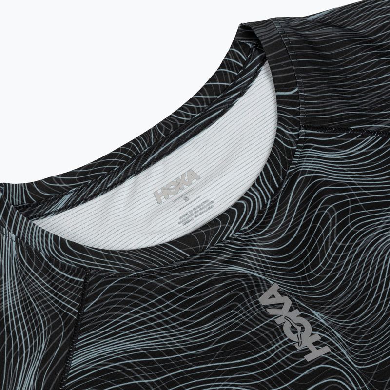 Men's running shirt HOKA EveryRun CLF PRT black/white 3