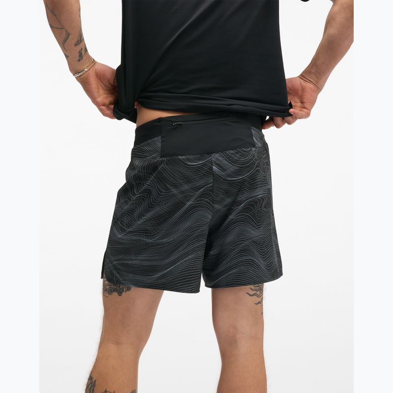 Men's running shorts HOKA Glide Short 5" Brief CLF PRT black/white 3