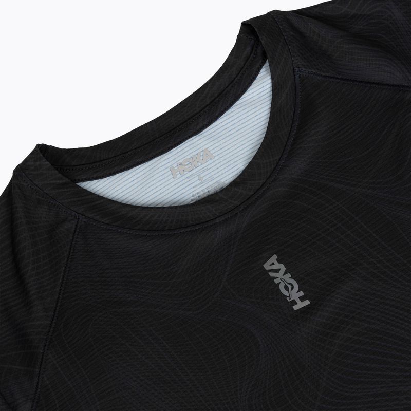 Women's running shirt HOKA EveryRun CLF PRT black/squid ink 3