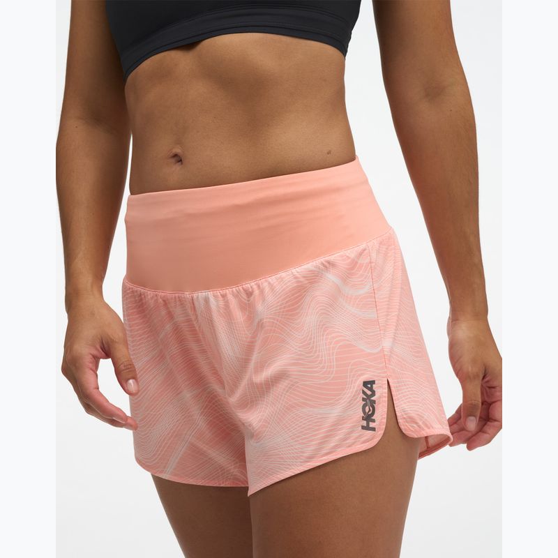 Women's running shorts HOKA Glide Short 3.5" CLF PRT sunstone print 4