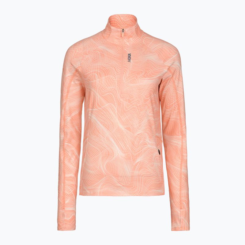 Women's running sweatshirt HOKA Skyform Half Zip CLF PRT sunstone print