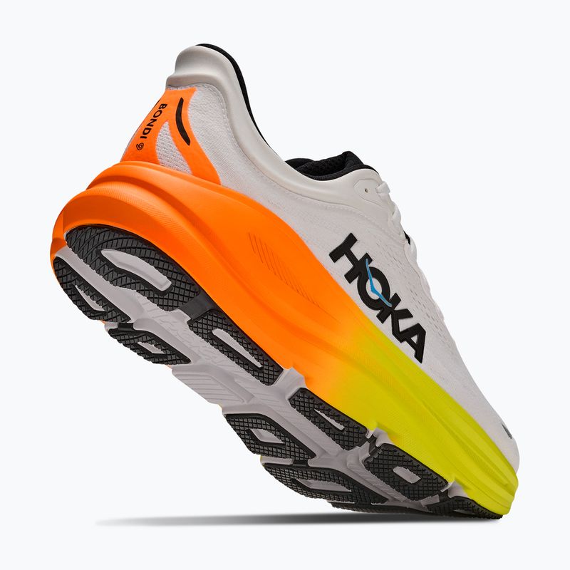 Men's running shoes HOKA Bondi 9 white/neon tangerine 3