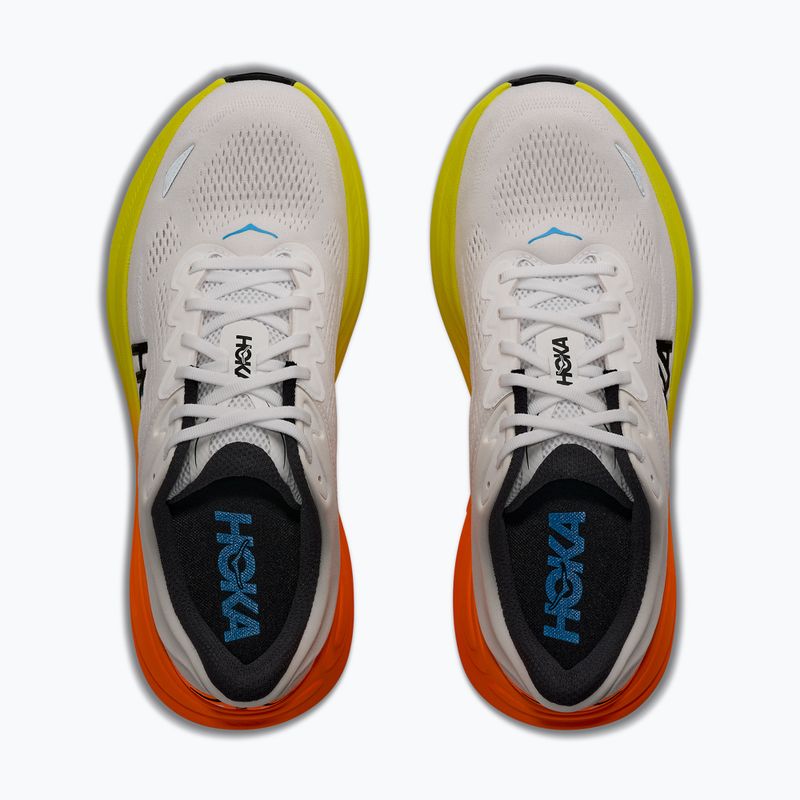 Men's running shoes HOKA Bondi 9 white/neon tangerine 5