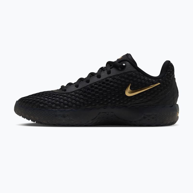 Men's basketball shoes Nike LeBron Witness X black/black/iron grey/metallic gold 2
