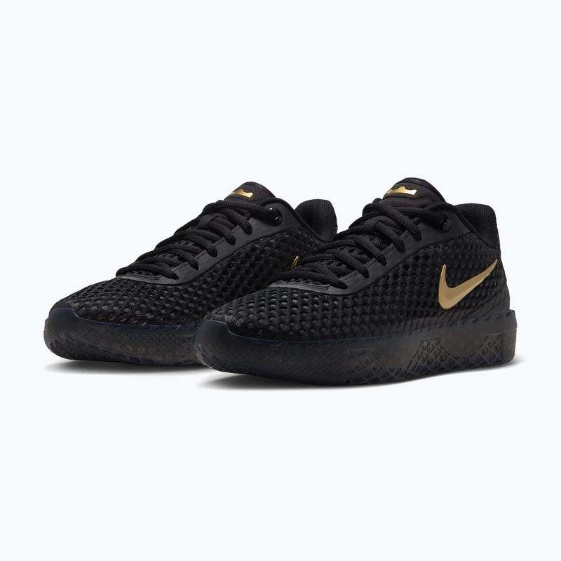Men's basketball shoes Nike LeBron Witness X black/black/iron grey/metallic gold 3