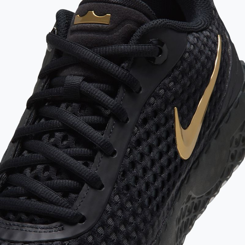 Men's basketball shoes Nike LeBron Witness X black/black/iron grey/metallic gold 6