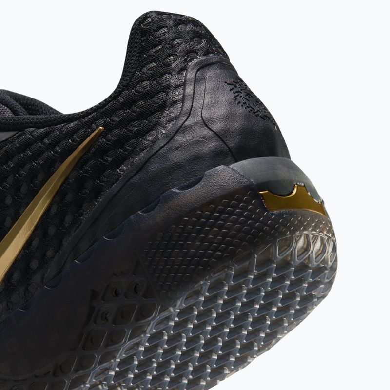 Men's basketball shoes Nike LeBron Witness X black/black/iron grey/metallic gold 7