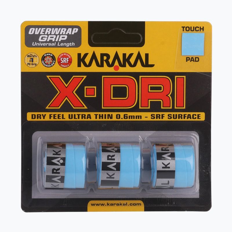 Squash racket wrap Karakal X-Dri Grip 3 pcs blue.