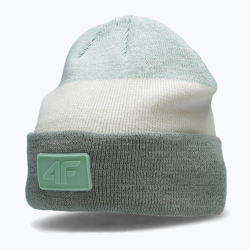 Children's winter beanie 4F green and white HJZ22-JCAD002 6