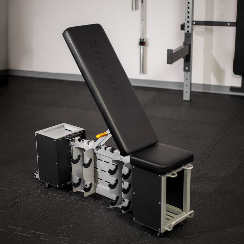 XTREXO Storage adjustable training bench black 3