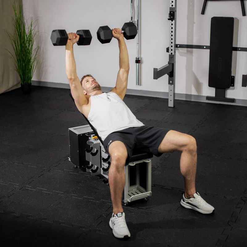 TREXO Storage adjustable training bench black 3