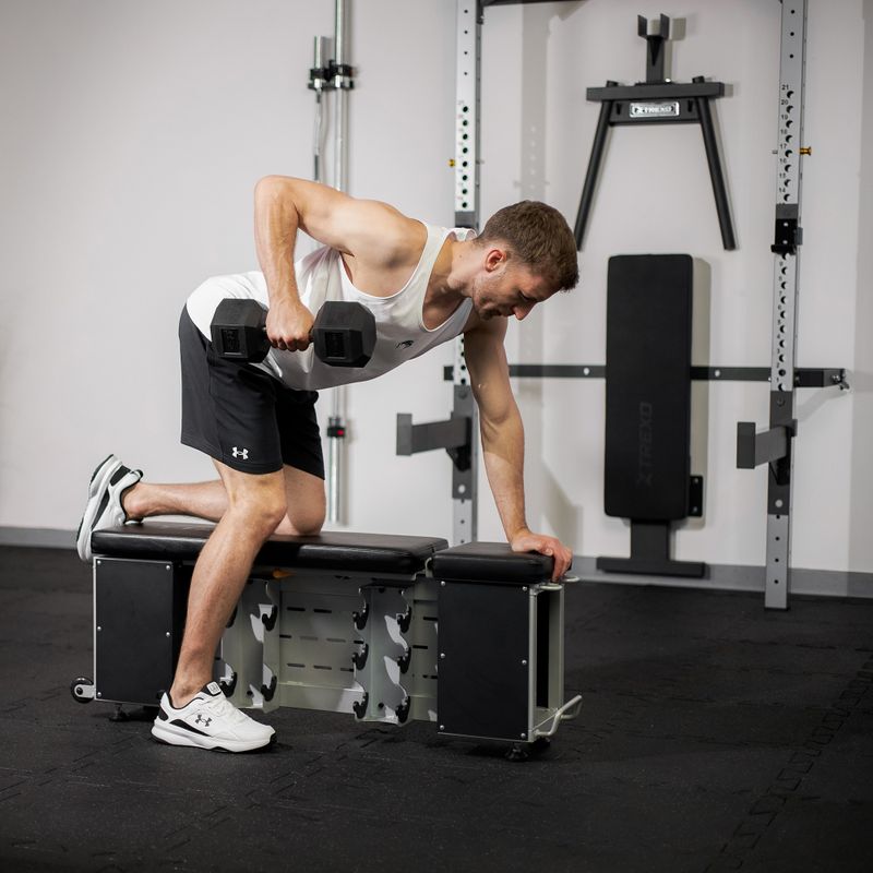 XTREXO Storage adjustable training bench black 6