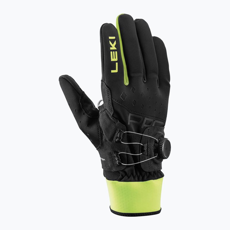 Ski gloves LEKI PRC Boa Shark black/neon yellow 2