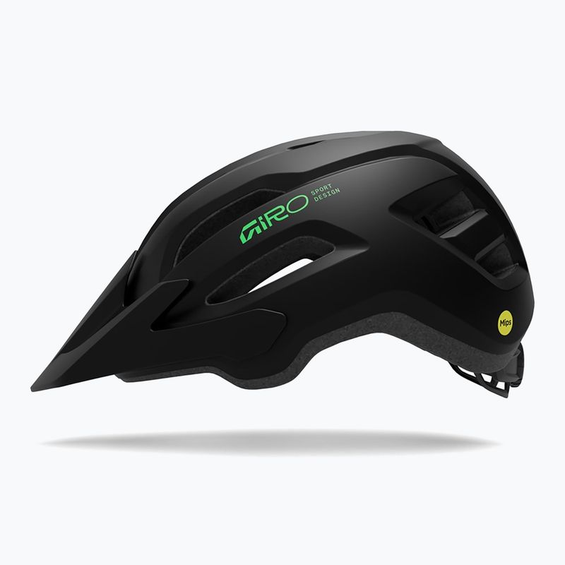 Children's bike helmet Giro Fixture II MIPS matte black/vivid green 2