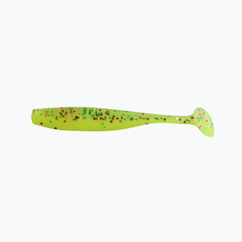 Relax Bass 2.5 Laminated rubber lure 4 pcs chartreuse-multi glitter silk BAS25