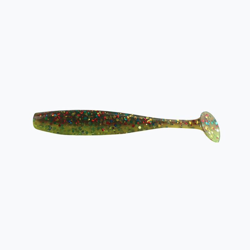 Relax Bass 2.5 Laminated rubber lure 4pc motor oil-multi glitter chartreuse-silver glitter BAS25