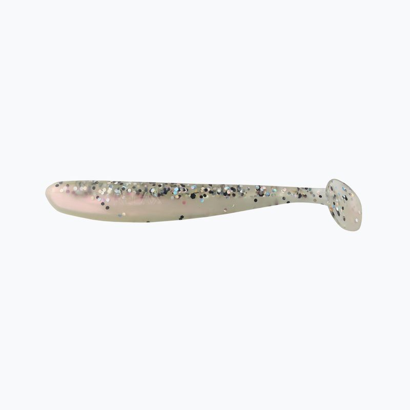 Rubber bait Relax Bass 3 Laminated 4 pcs clear-black hologram glitter white pearl BAS3
