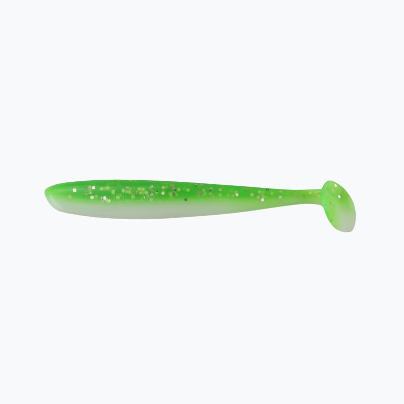 Rubber bait Relax Bass 3 Laminated 4 pcs lime-hologram glitter white BAS3