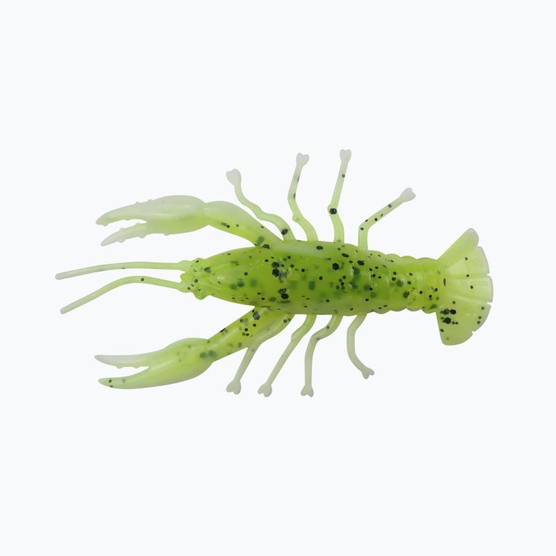 Relax Crawfish 2 Laminated rubber lure 4 pcs chartreuse-black jumbo glitter white CRF2