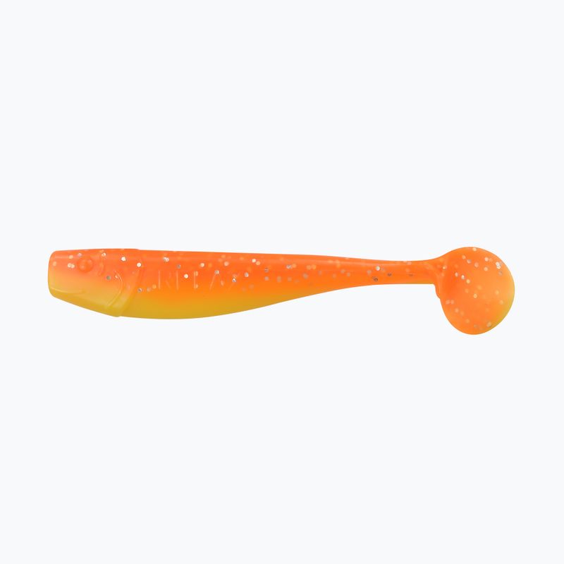 Relax Kingshad 4 Laminated rubber lure 4 pcs. yellow orange-silver glitter KS4