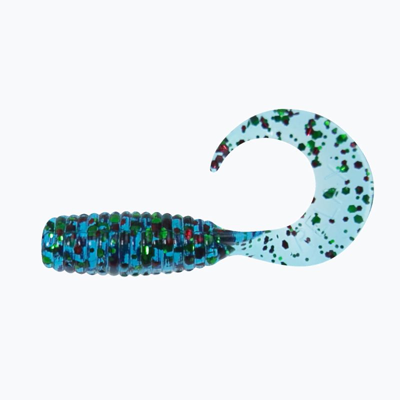 Rubber bait Relax Twister VR1 Standard 8 pcs pylo blue-green red glitter VR1-TS