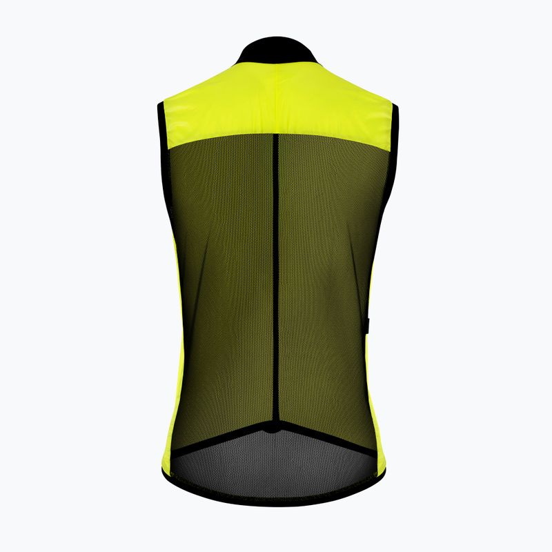 Men's ASSOS Mille GT C2 Wind optic yellow cycling waistcoat 2