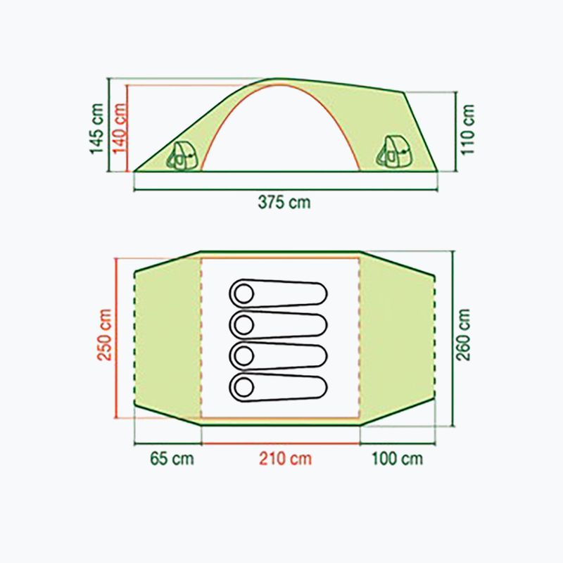 Coleman Rock Springs 4 person camping tent 4 green 2000038888 2