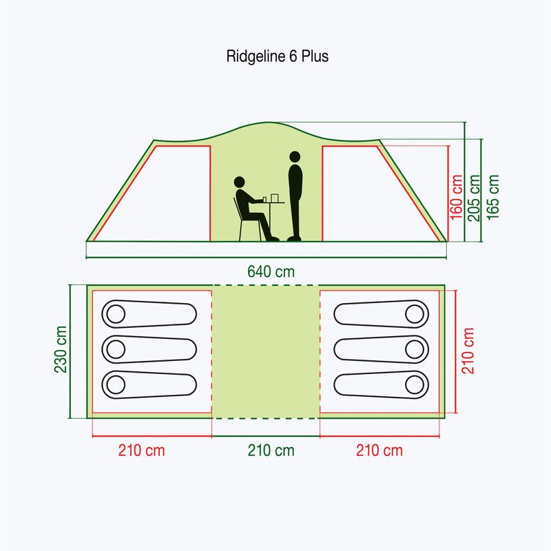 Coleman Ridgeline 6 Plus green 6-person camping tent 2000038891 2
