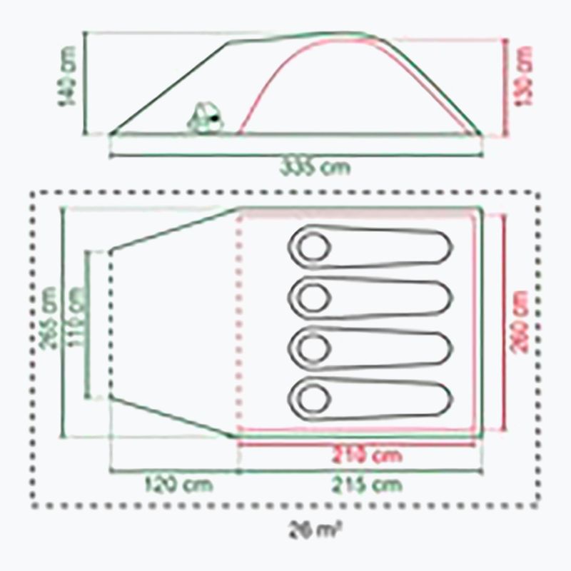 4-person camping tent Coleman Darwin Summer 4 + beige 2