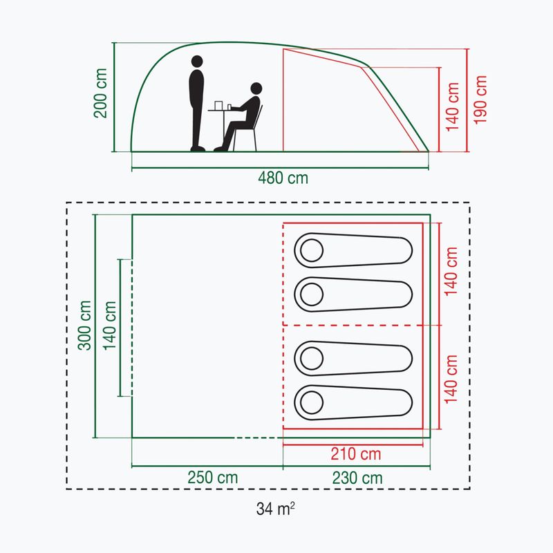 4-person camping tent Coleman Vespucci 4 brown 2