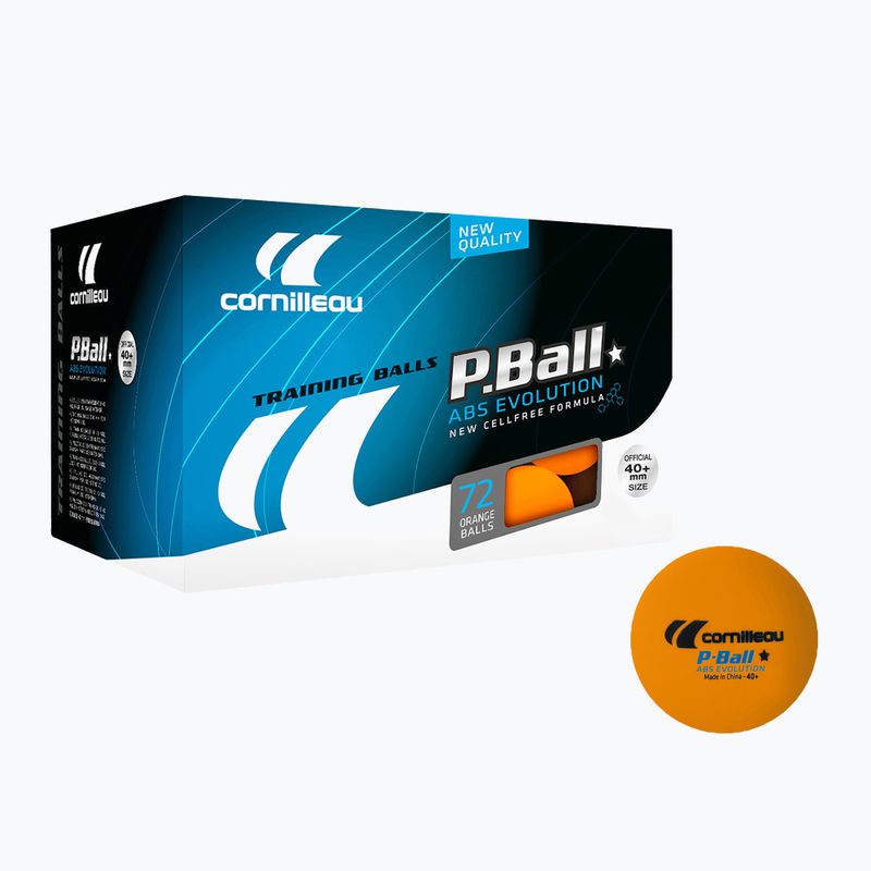 Cornilleau P-Ball* ABS EVOLUTION 72 table tennis balls. Orange