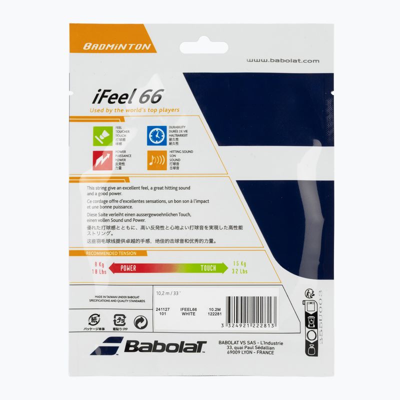 Babolat bad.iFEEL 10.2M white badminton string 2