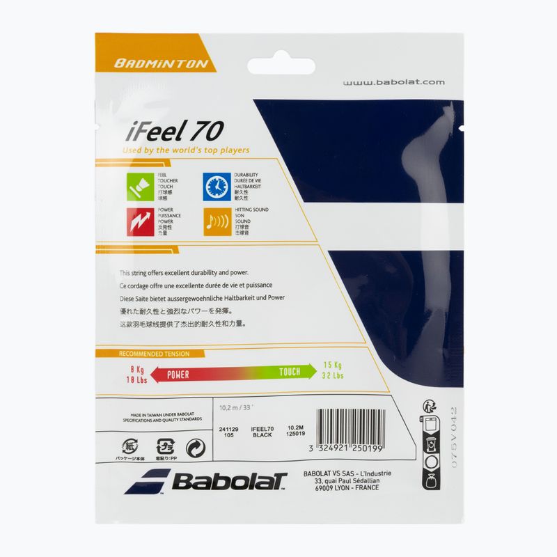 Tennis string Babolat bad.iFEEL 10,2M black 2
