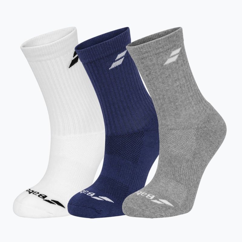 Babolat socks 3 pairs white/estate blue/grey