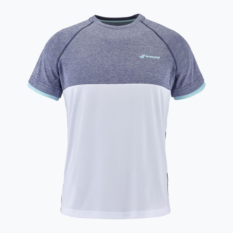 Babolat men's tennis t-shirt Play Crew Neck white and blue 3MTE011