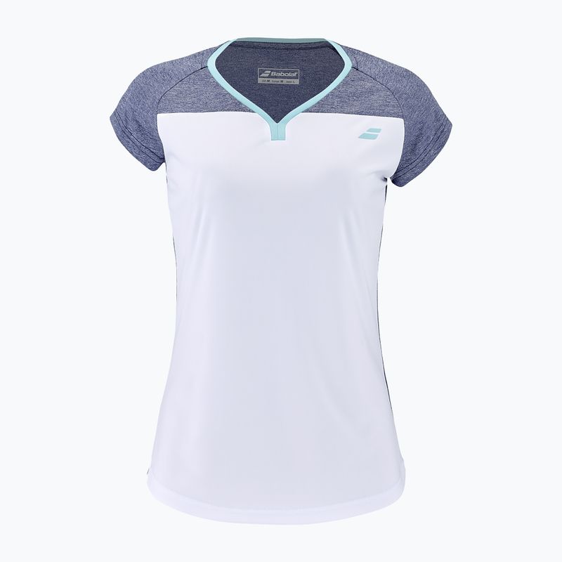 Babolat children's tennis shirt Play Crew Neck white and blue 3MTE011