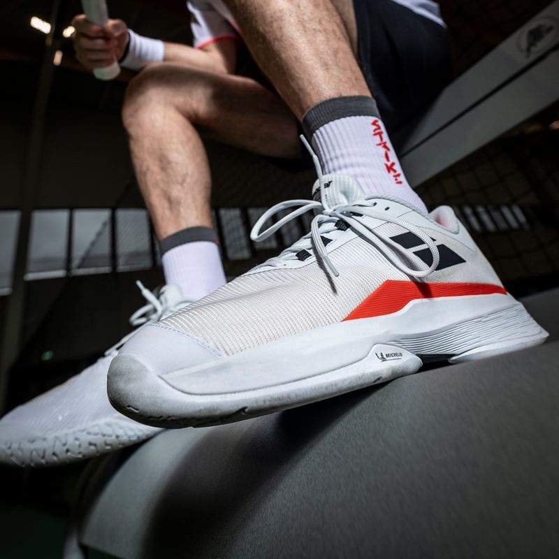 Babolat men's tennis shoes Jet Tere 2 All Court white/strike red 9