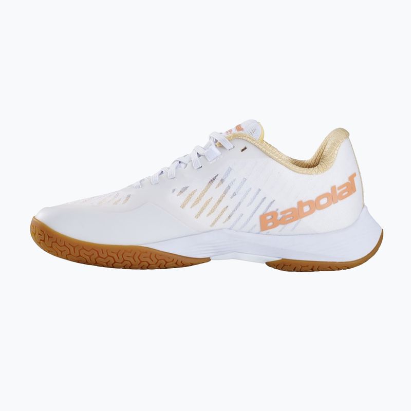 Women's badminton shoe Babolat Shadow Tour 5 W white/ yellow 10