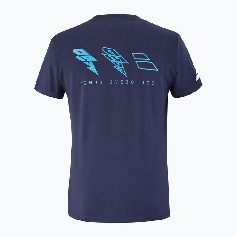 Men's Babolat Drive Cotton drive heritage blue T-shirt 2