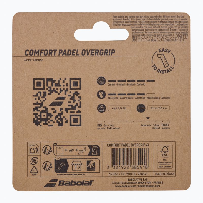 Padel wraps Babolat Comfort Padel 3 pack white 4