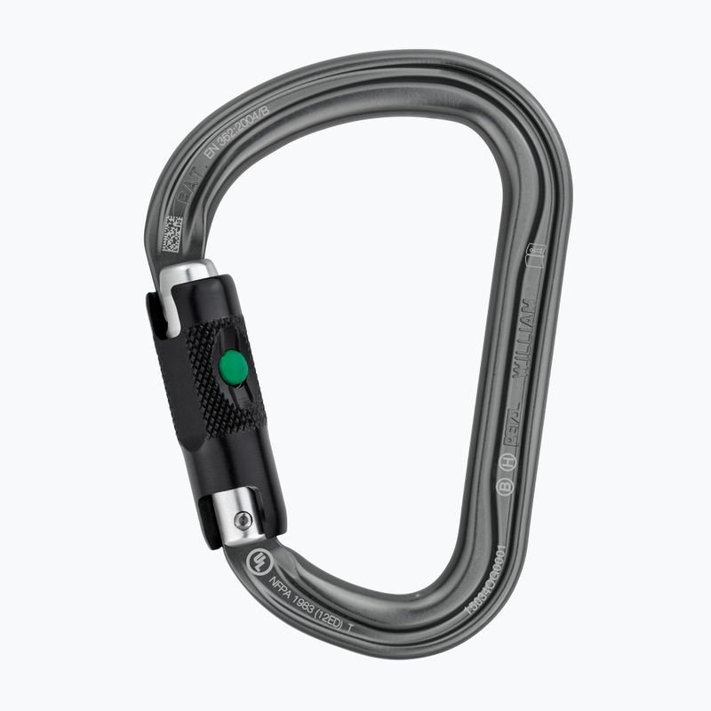 Climbing carabiner Petzl William Ball-Lock graphite