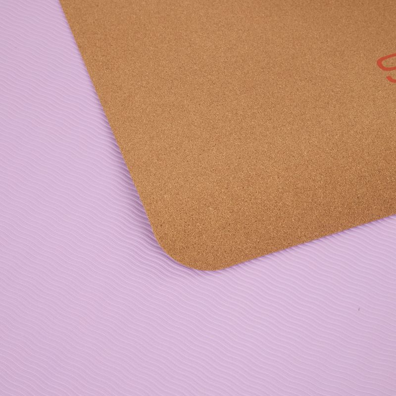 Exercise mat Sveltus Cork Yoga natural/ lilac 5
