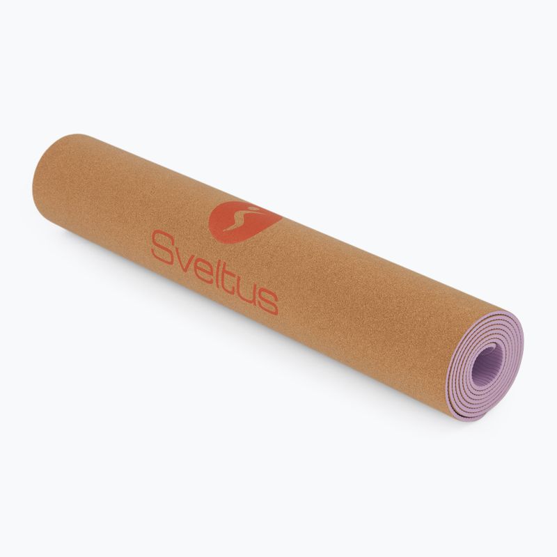 Exercise mat Sveltus Cork Yoga natural/ lilac 6
