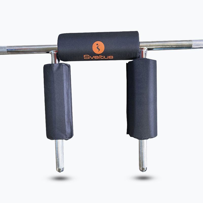 Olympic squat barbell + 2 clamps Sveltus Safety Squat Bar chrome/black 2