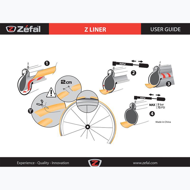 Zefal Z-Liner 27mm anti-puncture inserts 2 pcs. orange 3